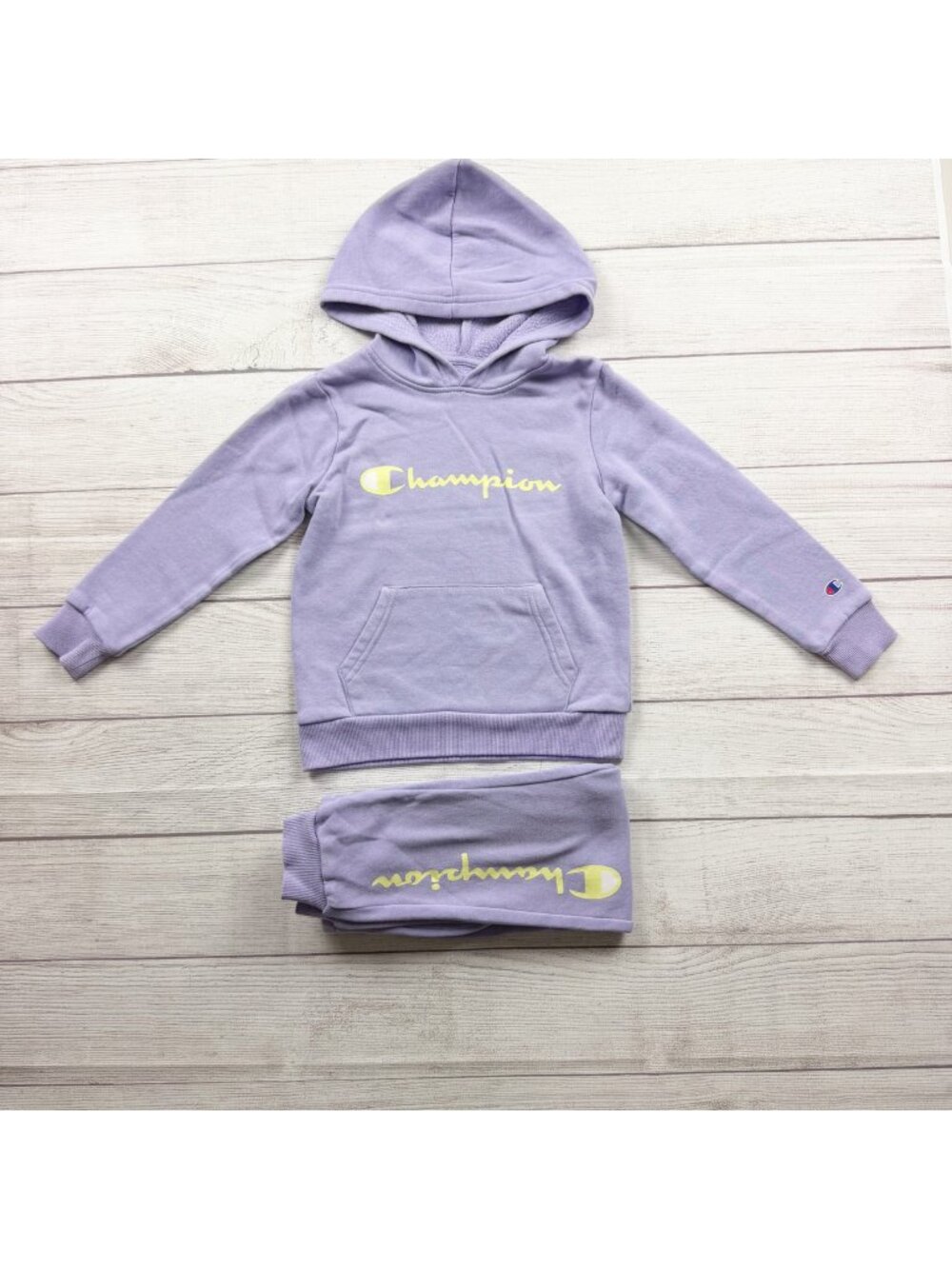 Champion Kids Lavender Purple Hoodie Jogger Set Outfit 5